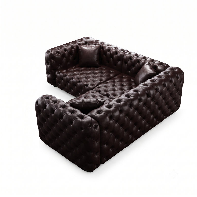 Canapé modulaire moderne, capitonné à la main avec des coussins, personnalisable pour le salon