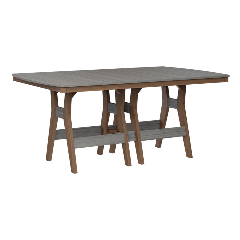 Table rectangulaire à hauteur de comptoir 72 po Berlin Gardens Harbor, Acajou antique, Bois flottant gris