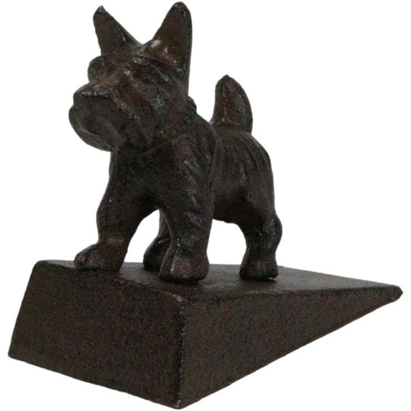 Rustic Cast Iron Whimsical Canine Scottish Terrier Dog Door Stop Stopper Wedge