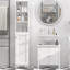 Grande armoire de rangement pour salle de bain / tour à linge autoportante avec tablette ouverte à 3 niveaux