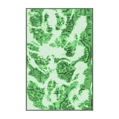 Tapis vert émeraude abstrait 1040