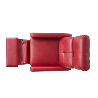 Contemporary Upholstered Recliner Chair, Minimalist Style Manual Reclining Chair with Side Lever Mechanism for Living Room Bedroom