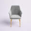 Chaise de salle à manger Odetta avec accoudoirs, velours, pieds chromés dorés-749448924