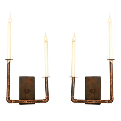 Copper Candle Wall Light