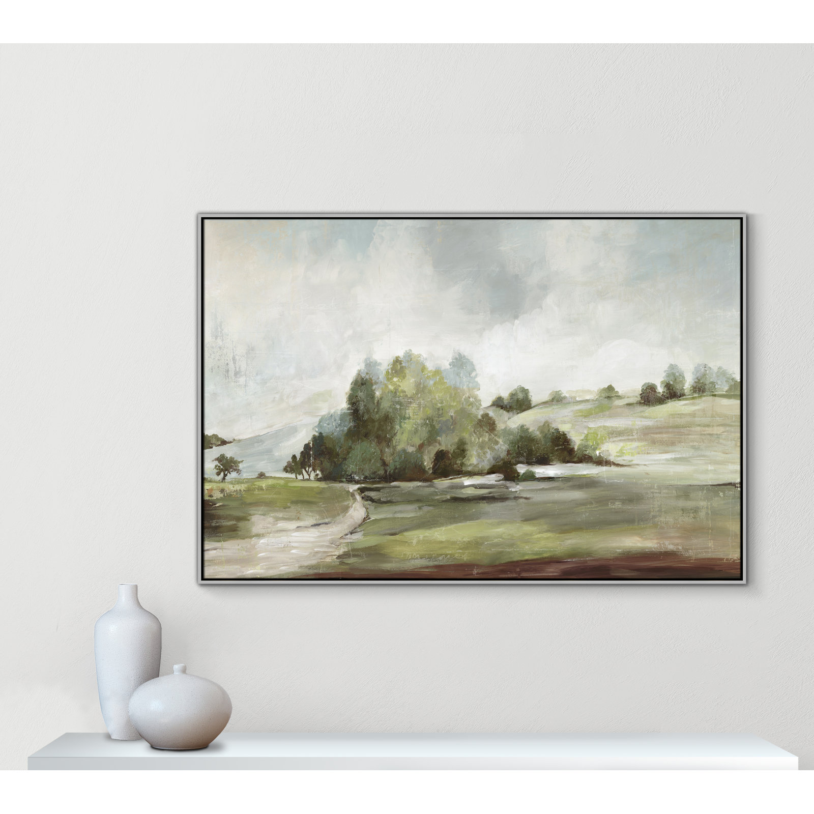 Concorde "Green Country Road" Print, 41.5" H x 61.5" W, Silver