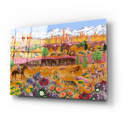 Art mural en verre épique «Out West» par Gale Pitt, 24 po x 16 po