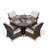 Karas 4 Seater Dining Set with Cushions and Parasol-39926003
