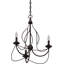Lustre suspendu 3 lumières en bronze antique de style bougie avec candélabre d'intérieur