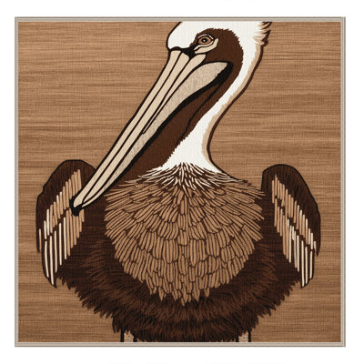  Washable Brown Pelican Birds Area Rug