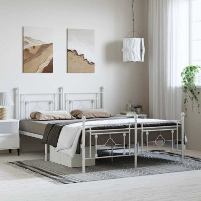 Structure de lit en métal avec tête de lit Ibai vidaXL, rangement sous le lit, sans bruit, sans matelas