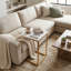 Table de bout en marbre véritable en forme de C Lavish Home, or