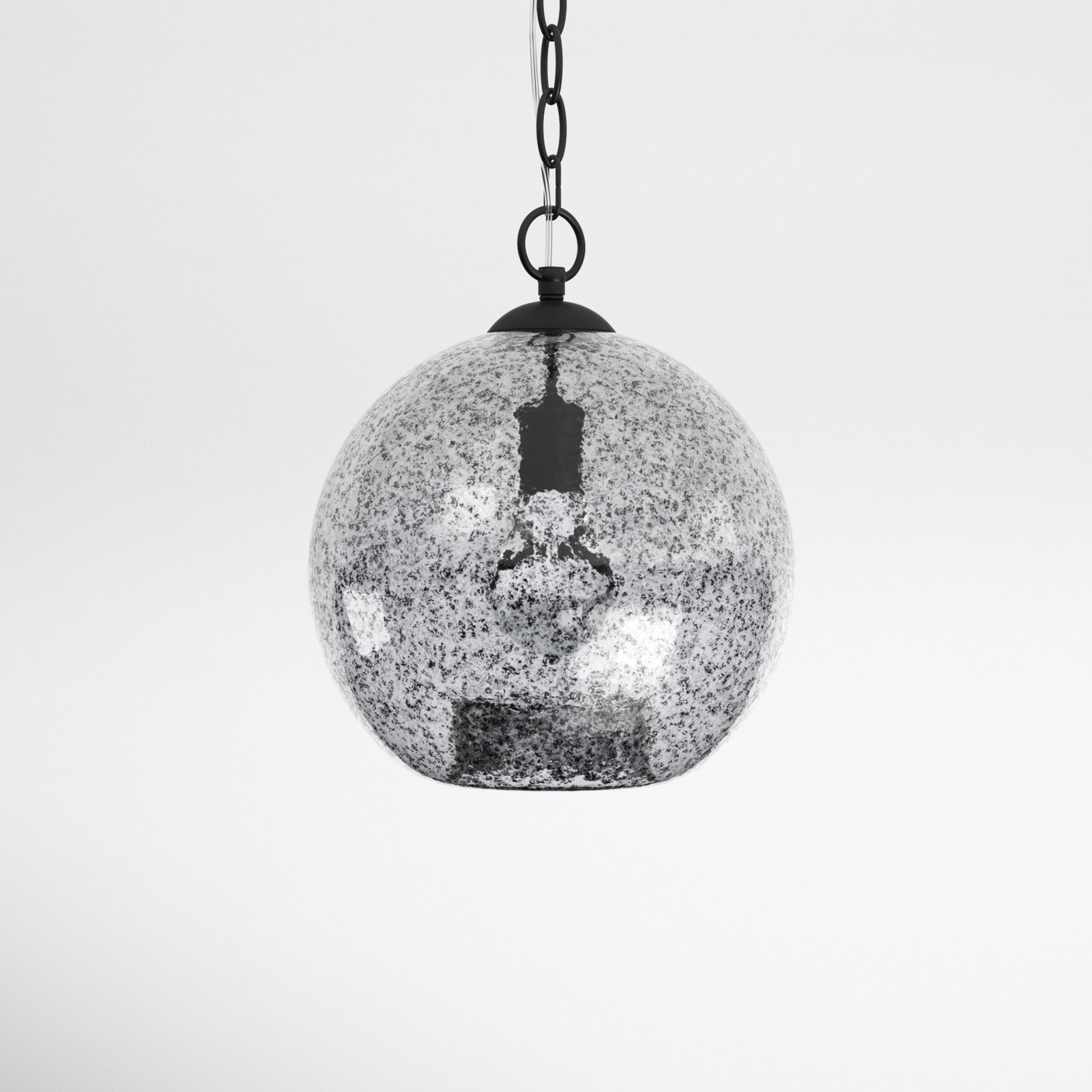 Chicago Single Light Glass Dimmable Pendant, Graphite