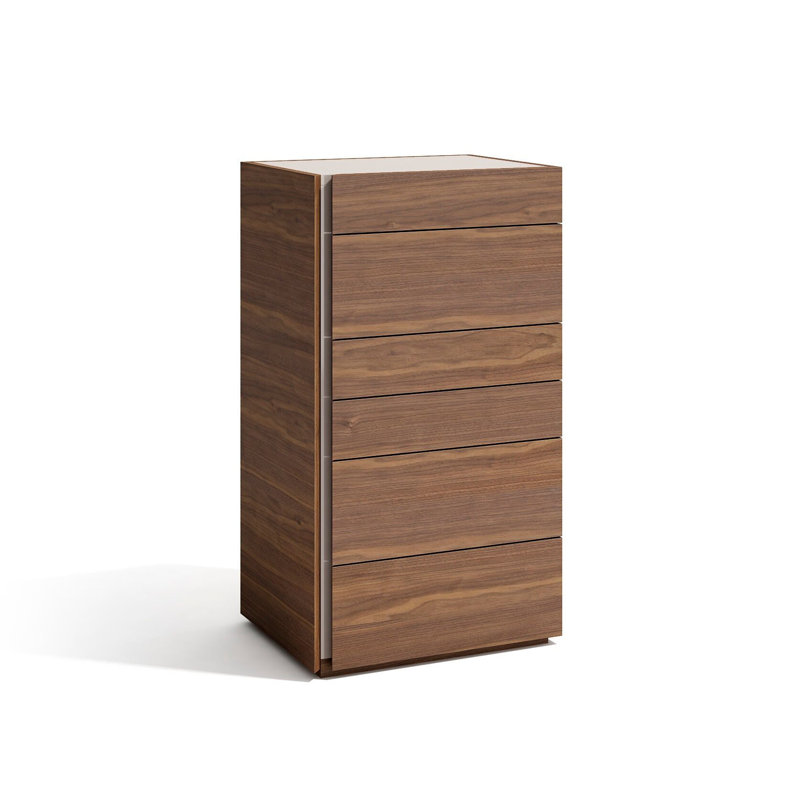 Commode 6 tiroirs l 23,6 po Popham, Noyer