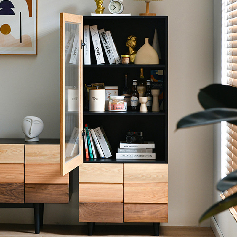 Vitrine moderne en bois massif minimaliste