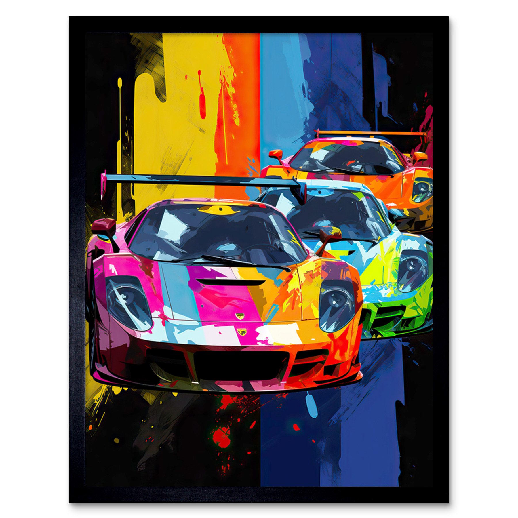 17 Stories Mayumi Sport Racing Cars Vibrant Supercar Race Mancave ...