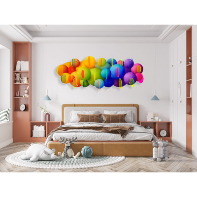 Parametric Bubbles Transparent Bubble Wall Art – Large 3D Multicolor Contemporary Decor, Made in USA with Aluminum Stand-Offs