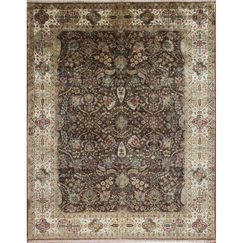 Golden Age Hand Knotted Wool Area Rug, Rectangle 10' x 14'