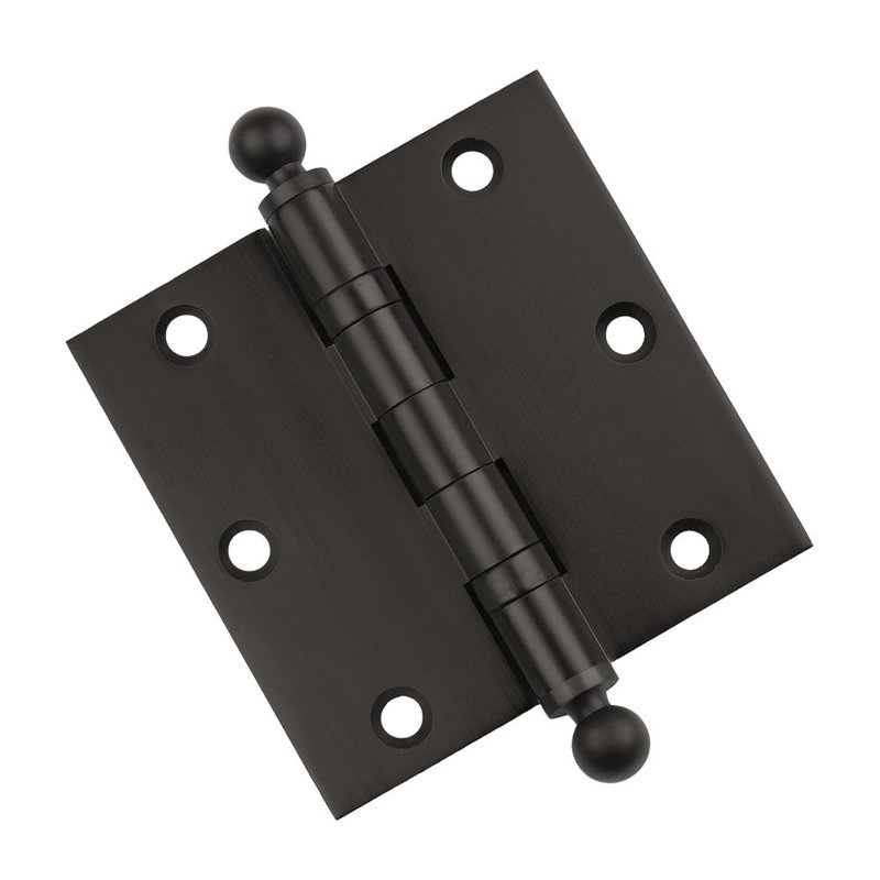 3.5" H x 3.5" W Solid Brass Ball Bearing Single Butt Door Hinge, Oil Rubbed Bronze 