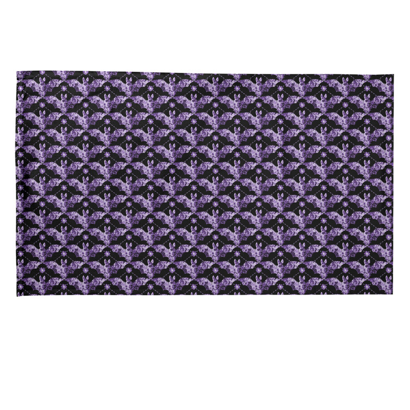 Serviette de thé floral, Sergé de coton, Mauve