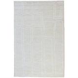 Wool Geometric Area Rug in Ivory