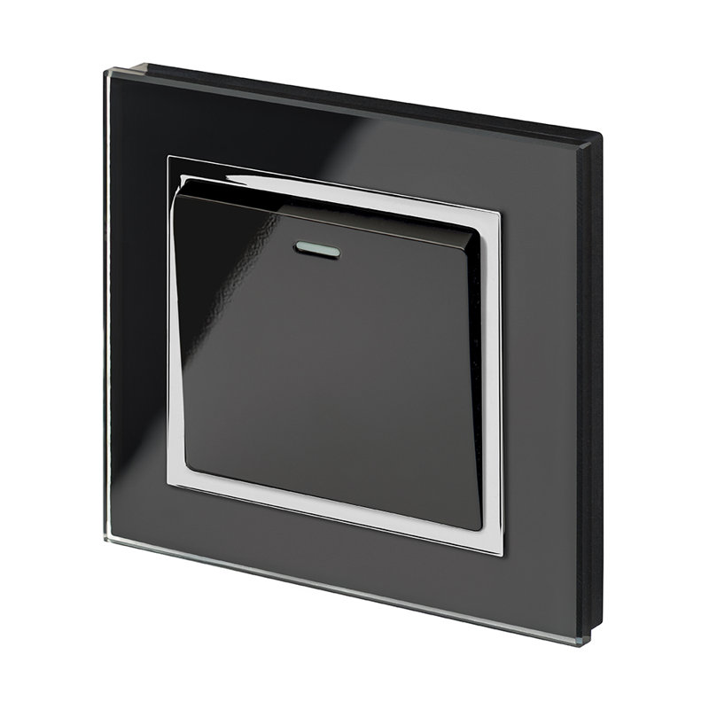 Crystal CT 1 Gang Rocker Light Switch Black, Black