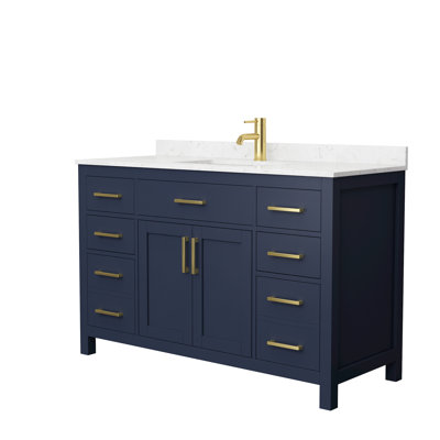 Beckett 54" Freestanding Single Bathroom Vanity with Cultured Marble Top