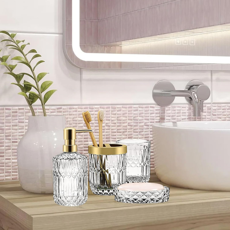 Bathroom Accessory Set, Clear