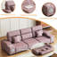 3 canapés modulaires inclinables électriques avec télécommande, haut-parleurs, recharge sans fil et 2 boîtes de rangement pour le salon, siège mi-ferme rose, structure en bois d'eucalyptus, fauteuil inclinable électrique principal 3