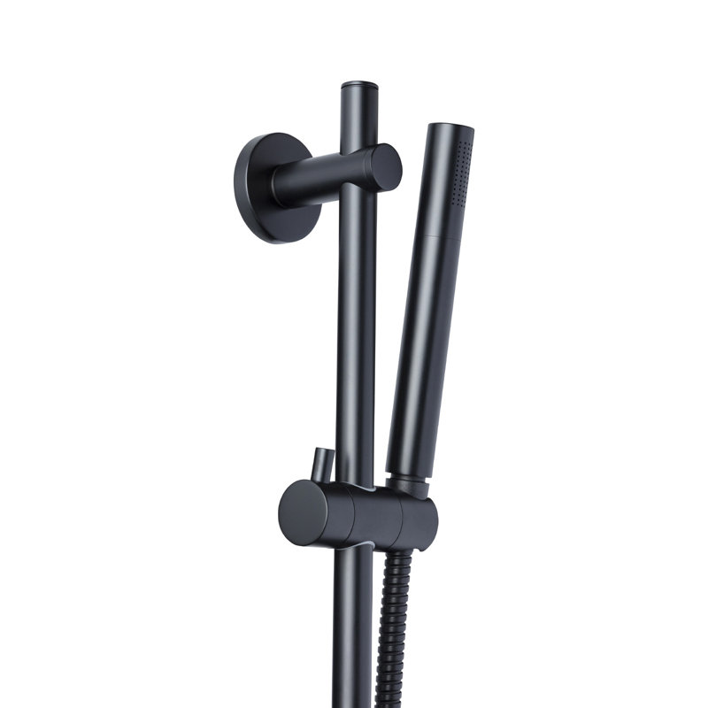 Système de douche complet thermostatique Vanika avec valve brute Vanika, Noir mat