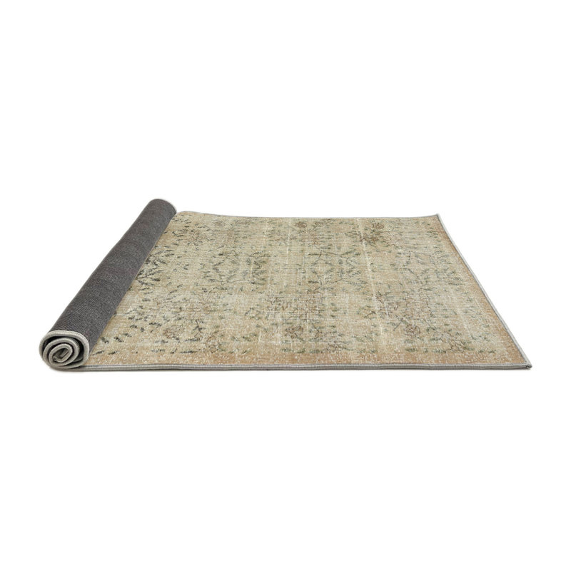 Tapis contemporain beige / olive clair, Rond 4 pi