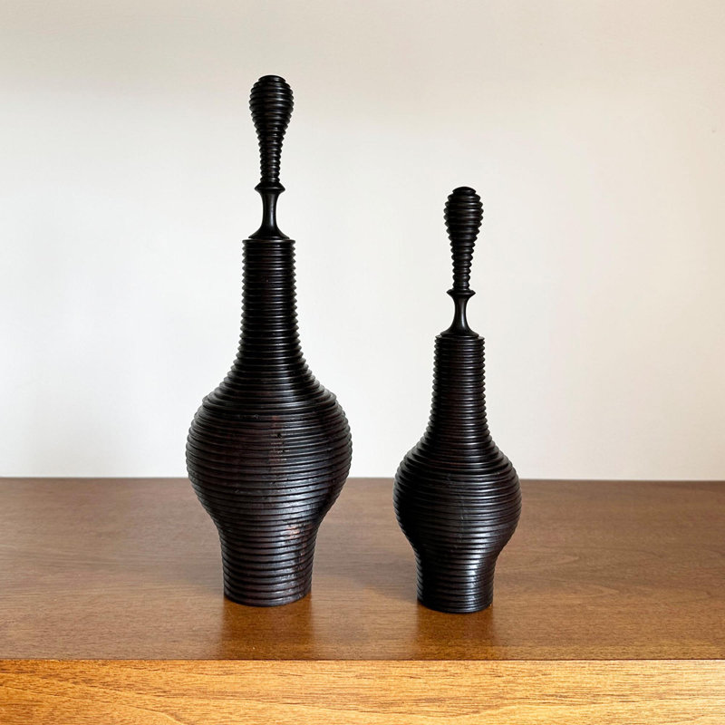 Ebony Wood Collection Wood Jar, 12"
