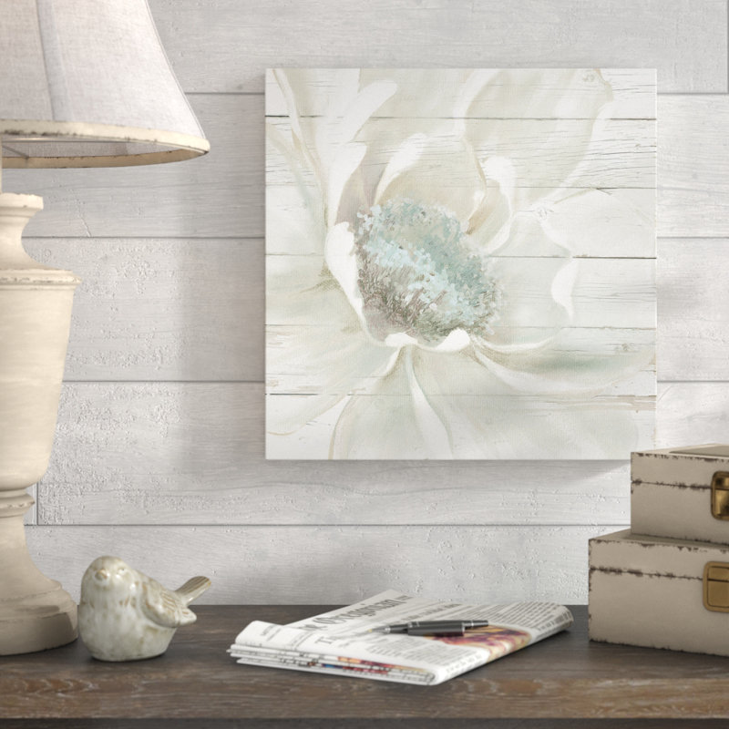 " Weathered White I ", 16" H x 16" W x 1.5" D, Wrapped Canvas