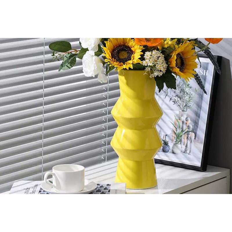 Cookinson Ceramic Table Vase, Yellow