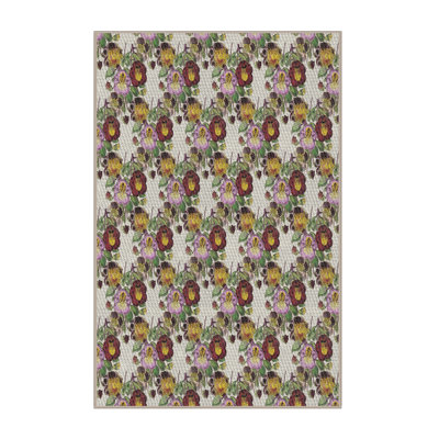 Tapis vert à motif floral John-James