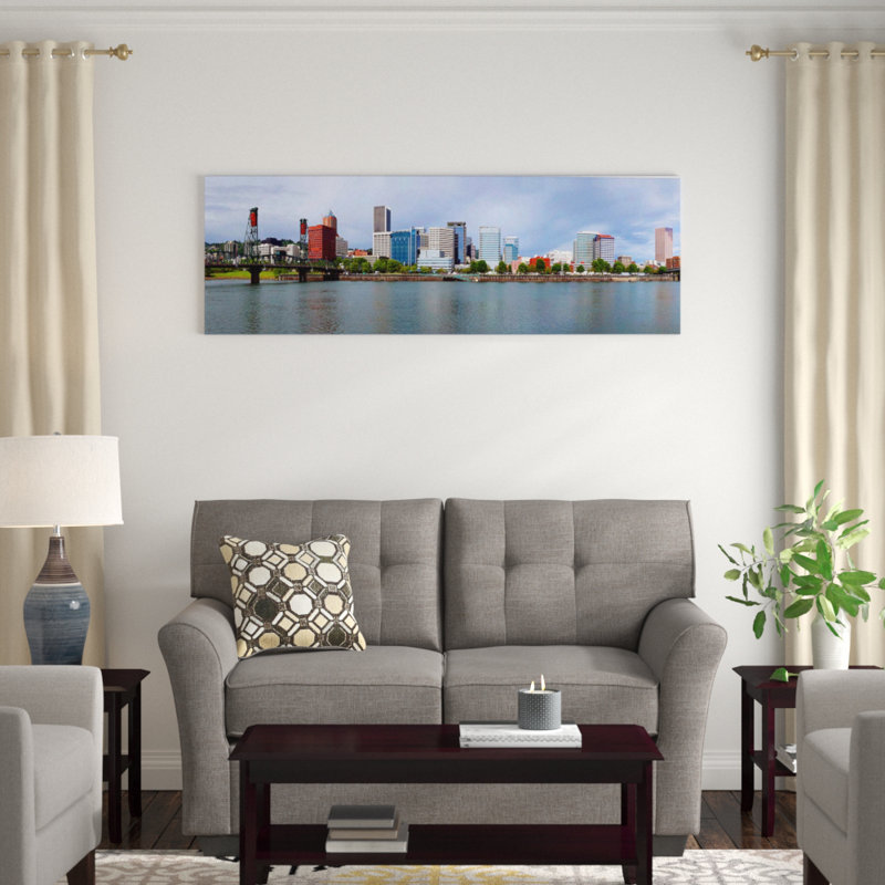 « hawthorne bridge willamette river, 2010 », reproduction de photo sur toile, H 16 po x l 48 po x P 1,5 po, Toile tendue