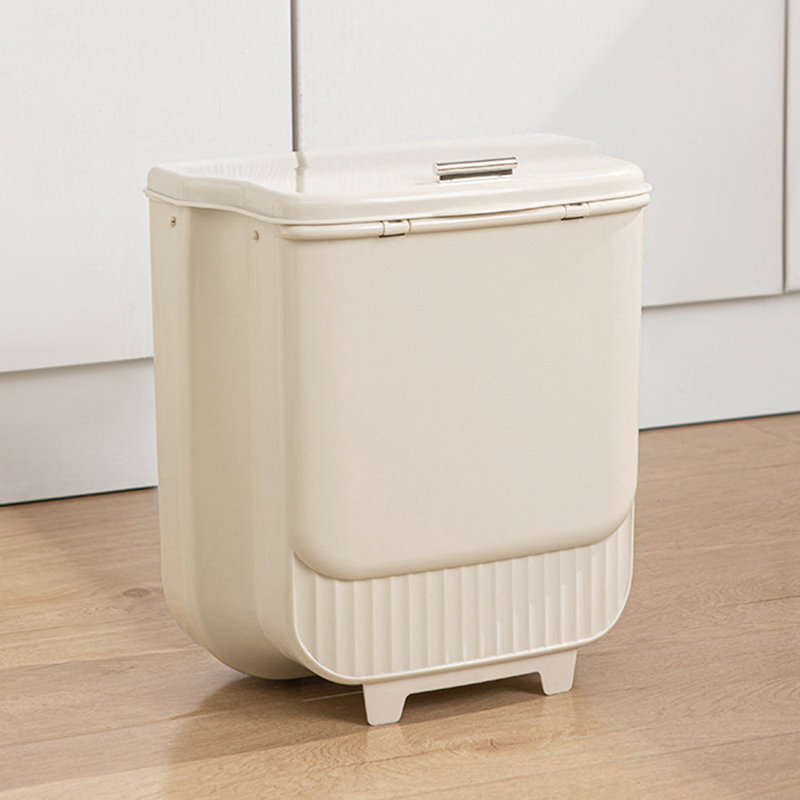 Foldable Kitchen Hanging Trash Bin, Beige