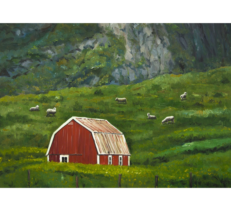 Vie à la campagne - Décor de toile de paysage d'animaux de ferme