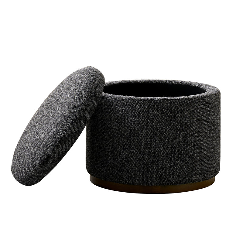 Repose-pieds rond 19,9 po avec rangement, Gris foncé