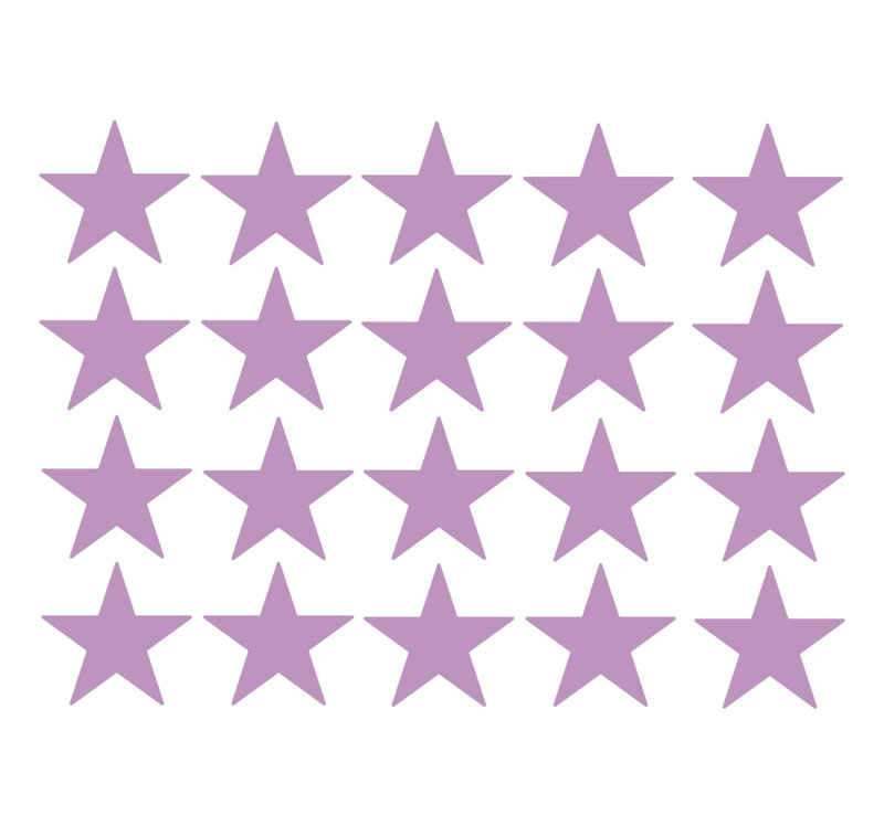 Décalcomanie murale étoiles americana, H 24 po x l 33 po x P 0,01 po, Lilas