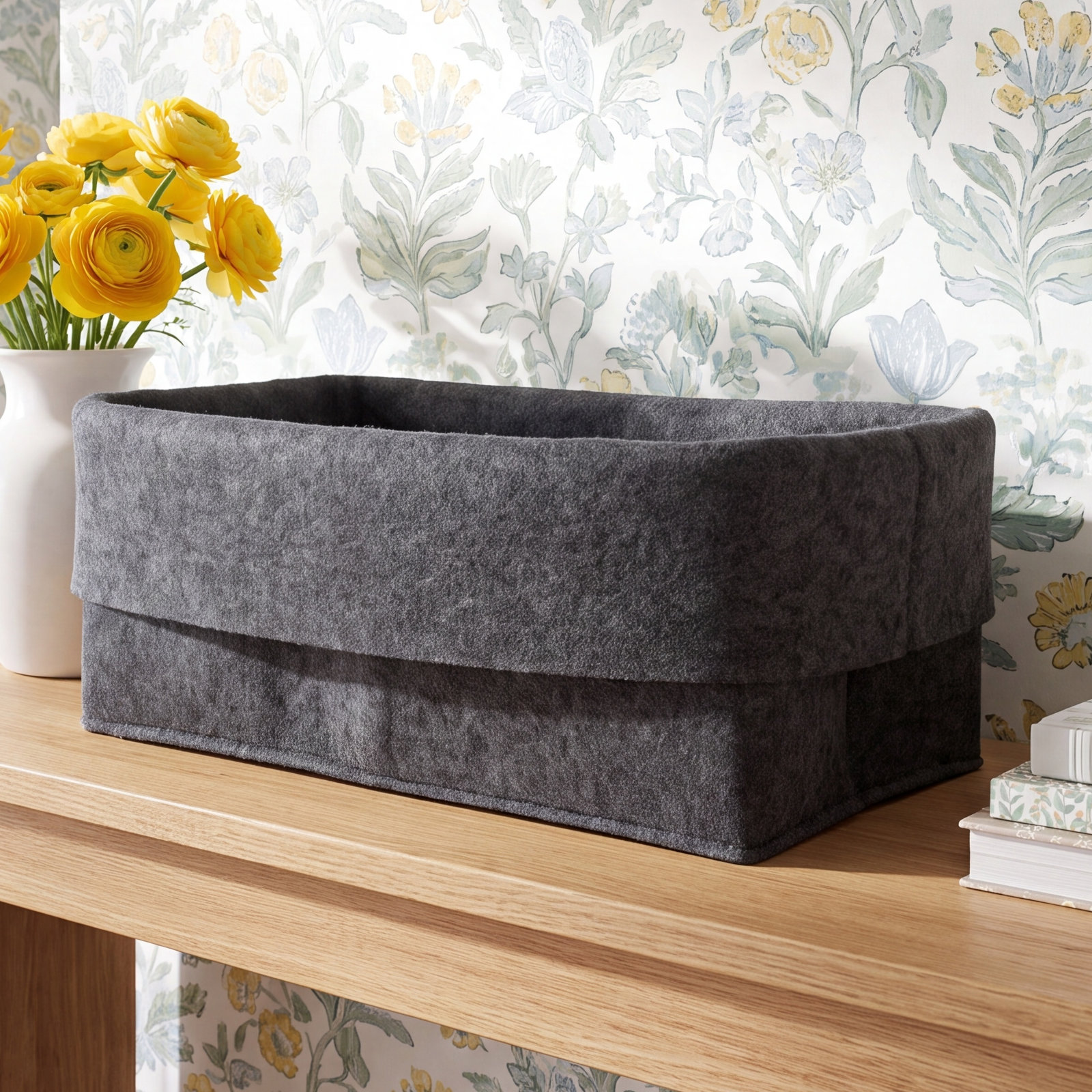 Flex Felt Wool Storage Bin, Black