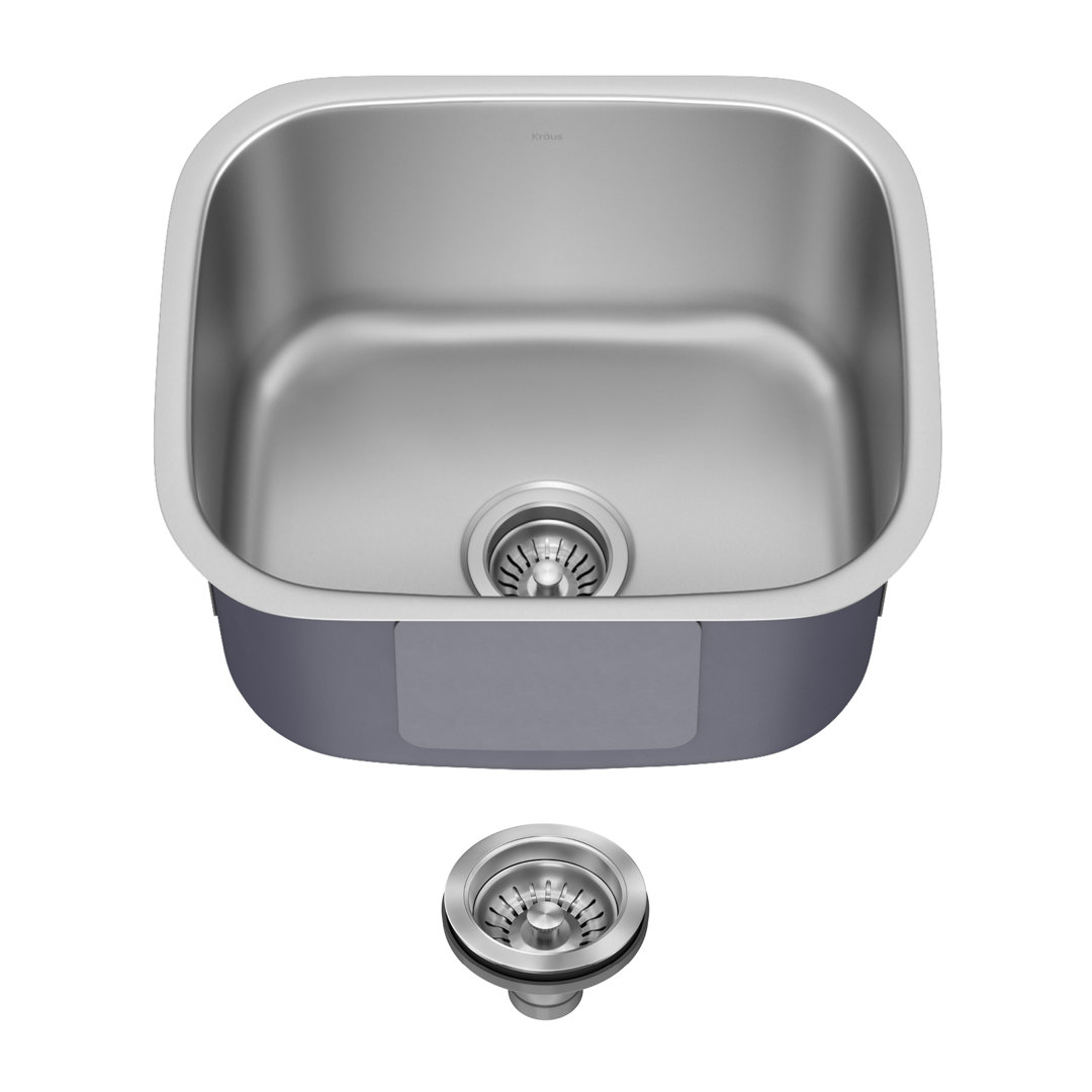 KRAUS Premier Undermount Single Bowl 18-Gauge Stainless Steel Kitchen Sink Kraus