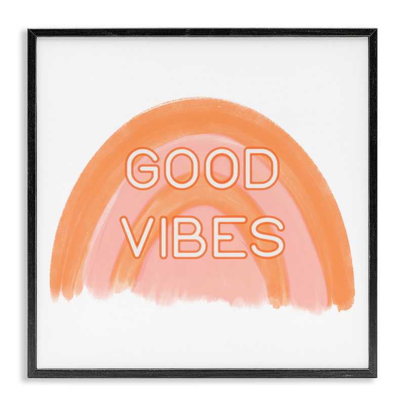 «Orange Good Vibes», estampe numérique encadrée par Amber Clarkson, Giclée encadrée noir minuit, H 24 po x l 24 po