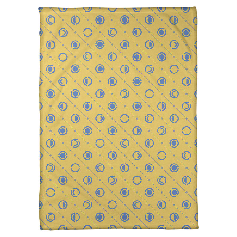 Couverture polaire moon phases, l 50 po x L 60 po, Jaune / Bleu ciel