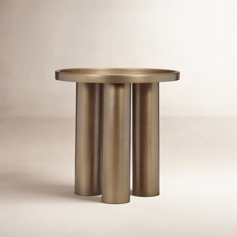 Sofia End Table, Industrial Brass