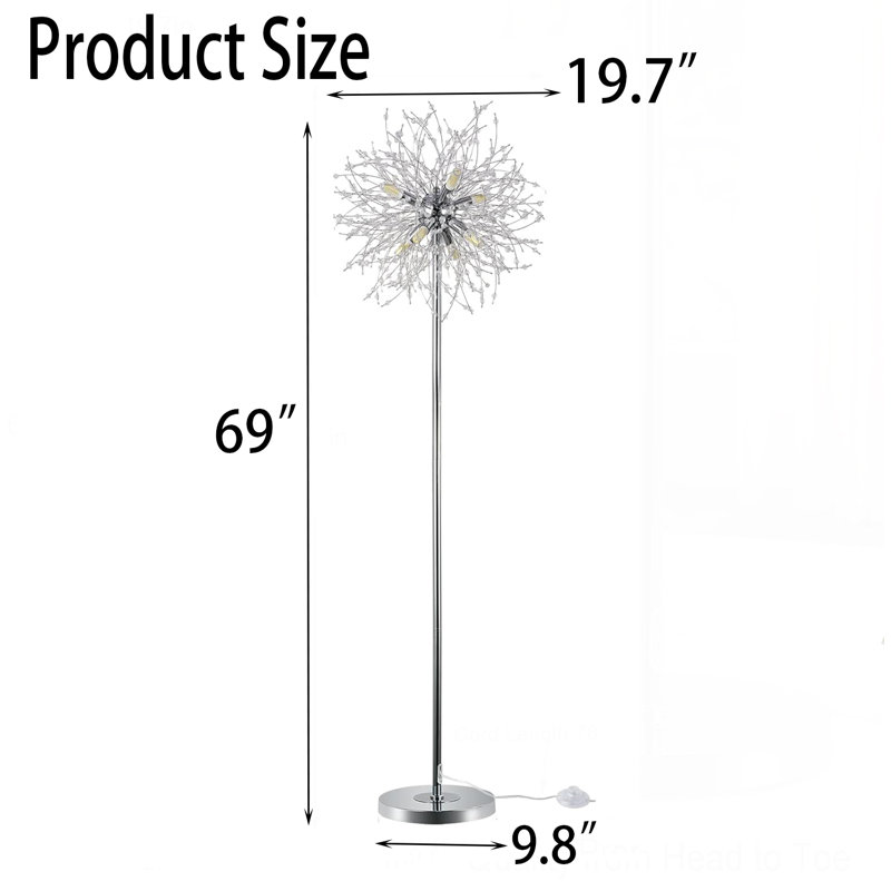 Fenno 69'' LED Column Floor Lamp, Silver