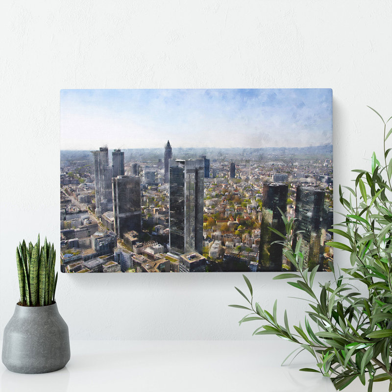Frankfurt Skyline Vol.1 - Wrapped Canvas Painting, 50cm H x 76cm W x 3cm D