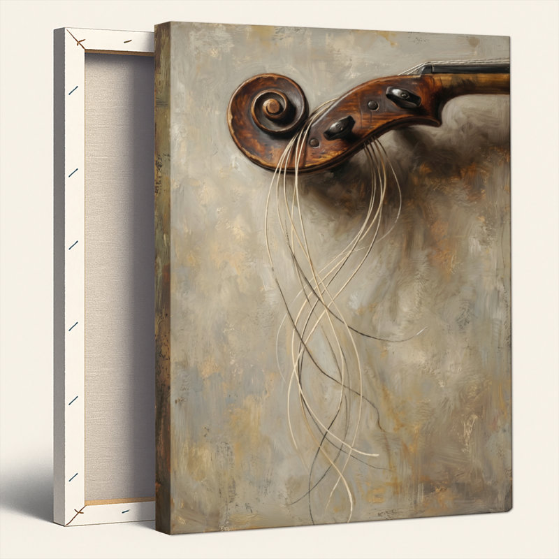 Ensemble de 1 toile murale en volutes de violon, 30"H x 20"W, Wrapped Canvas