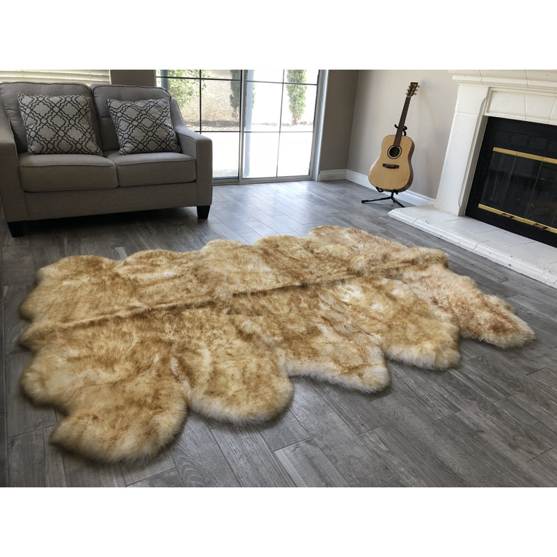 Tapis brun à poils longs Atterberry, Nouveauté 5 pi 5 po x 8 pi 6 po