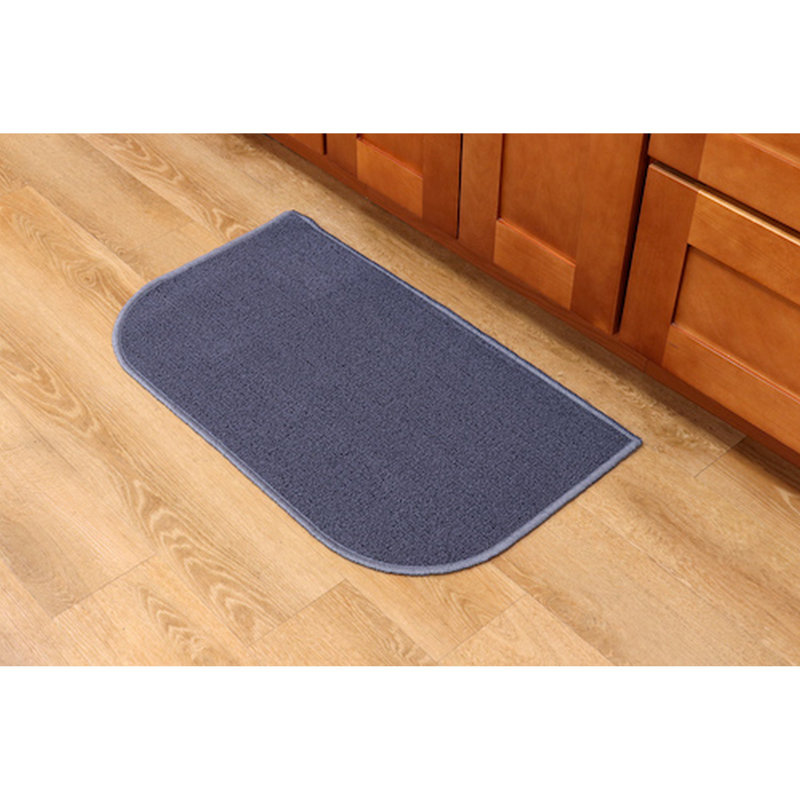 Solid Color Synthetic Non-Skid Kitchen Mat, Dark Gray