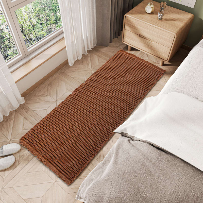 Tapis de bain Waffle Weave ， Tapis super absorbants et antidérapants, Espresso, Simple - L 71 po x l 24 po
